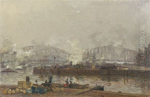 Vue Sur Un Port Oil Painting by Johan Hendrik van Mastenbroek