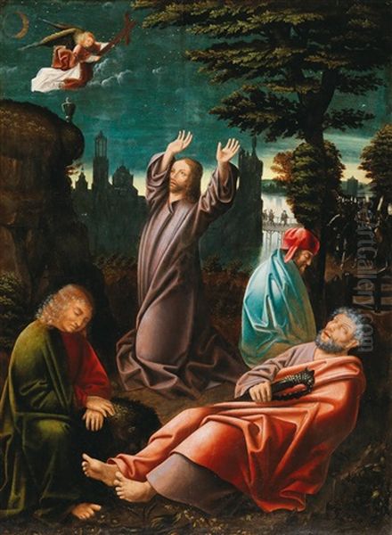 Christ In The Garden Of Gethsemane Oil Painting by Master Of Frankfurt