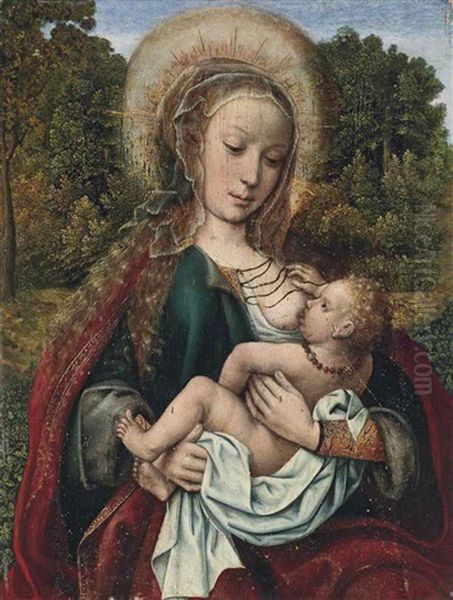 The Virgin And Child In A Garden Oil Painting by Master Of Frankfurt