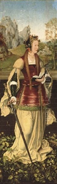 Saint Catherine Of Alexandria Oil Painting by Master Of Frankfurt