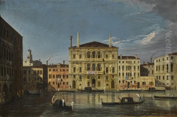 Venice, A View Of The Palazzo Balbi From The Palazzo Moro Lin, Ca' Foscari At The Left Oil Painting by  Master of the Langmatt Foundation Views