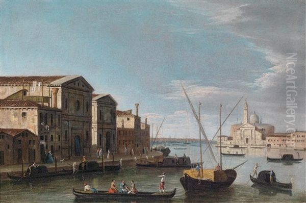 Blick Auf Die Zattere Und Die Isola San Giorgio In Venedig (veduta Delle Zattere E Dell Isola San Giorgio A Venezia) Oil Painting by  Master of the Langmatt Foundation Views