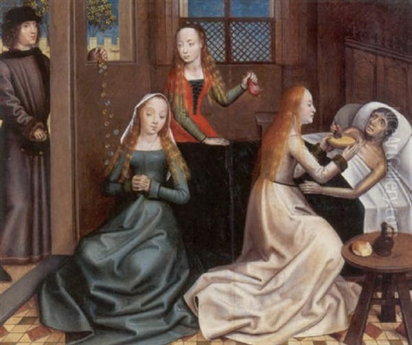 Scene From The Legend Of Saint Nicholas Oil Painting by Master Of The Legend Of Saint Lucy