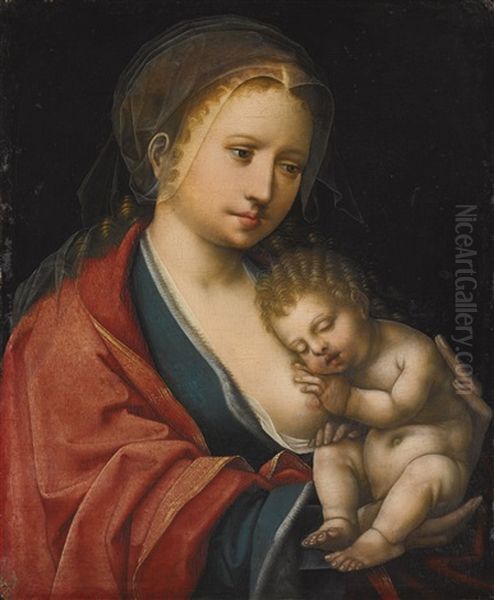 The Virgin And Child Oil Painting by Master of the Parrot