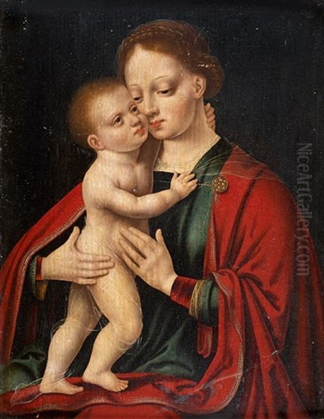 Vierge A L'enfant Oil Painting by Master of the Parrot
