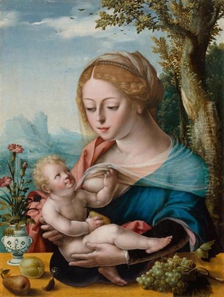 Maria Mit Dem Kind Oil Painting by Master of the Parrot