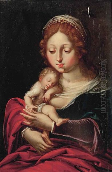 The Virgin And Child Oil Painting by Master of the Parrot