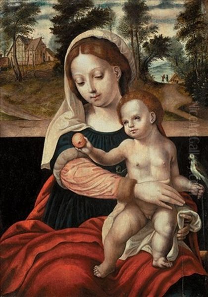 The Virgin And Child With A Parrot Oil Painting by Master of the Parrot