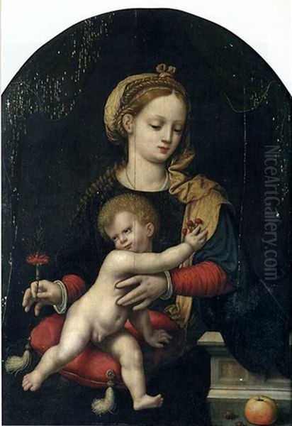 La Vierge A L'enfant Oil Painting by Master of the Parrot