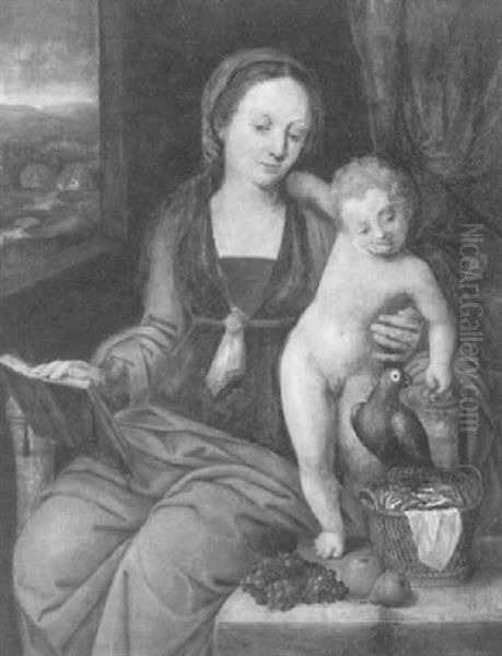 Vierge A L'enfant Oil Painting by Master of the Parrot