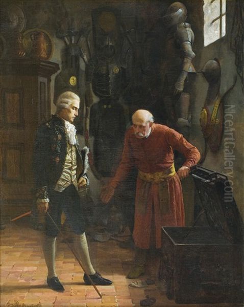 An Empty Treasury Oil Painting by Julian Maszynski