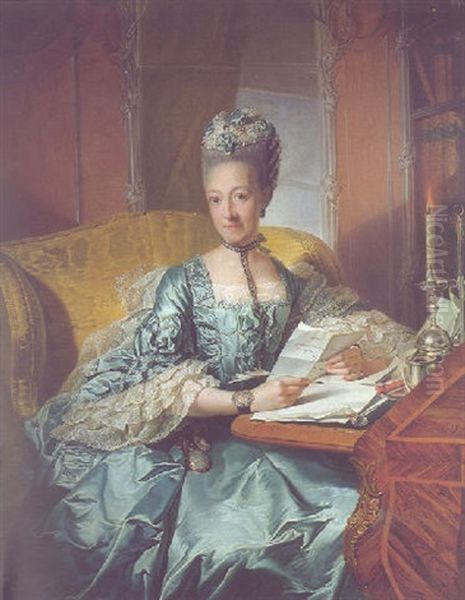 Portrait Of Ulrike Sophie, Princess Of Mecklenburg-schwerin Oil Painting by Georges David Mathieu