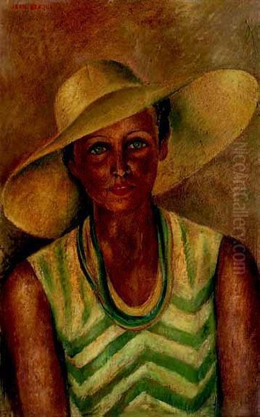 Femme Au Chapeau Oil Painting by Jean Berque