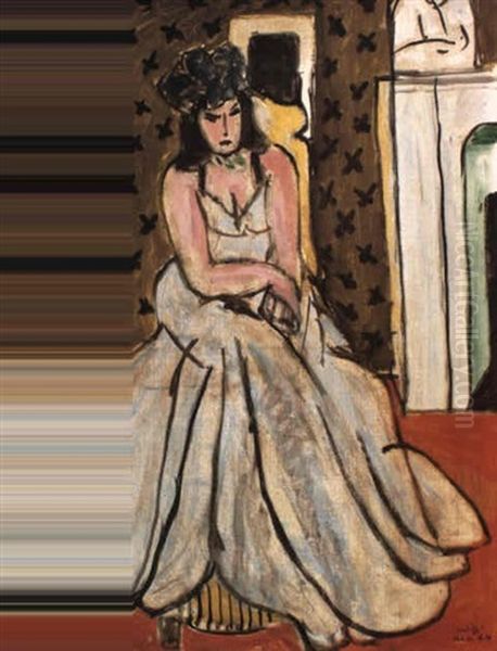 Femme Au Chapeau Bleu Oil Painting by Henri Matisse