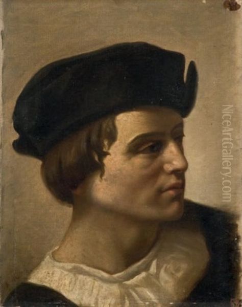 Etude De Tete D'homme (study) Oil Painting by Louis Nicolas Matout