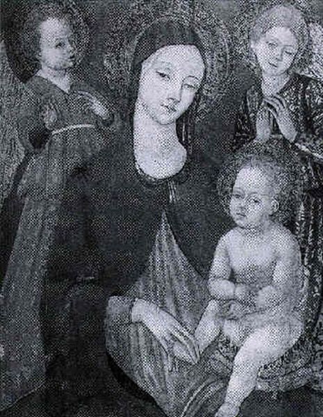 The Madonna And Child With Two Angels Oil Painting by Matteo Di Giovanni Di Bartolo