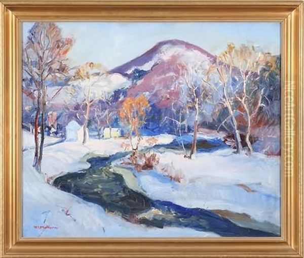Winter Afternoon, Northampton, Pa Oil Painting by Walter Mattern