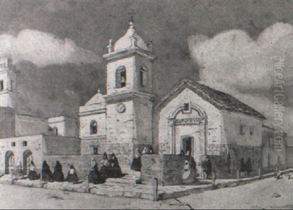 Saliendo De La Misa Oil Painting by Leonie Matthis