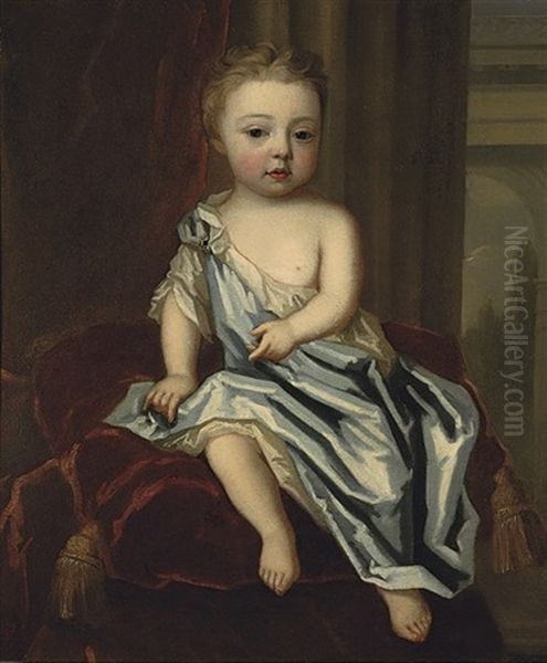 Portrait Of A Young Child Oil Painting by James Francis Maubert