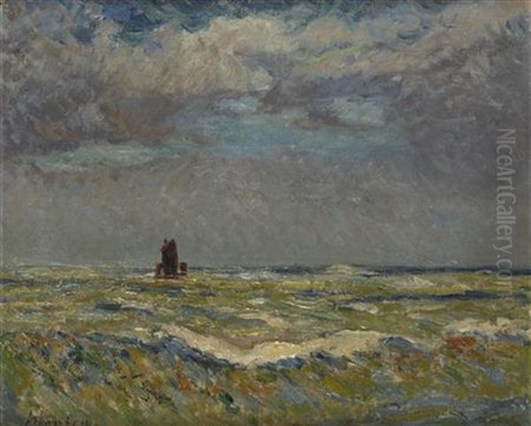 Grosse Mer, Etretat Oil Painting by Maxime Maufra
