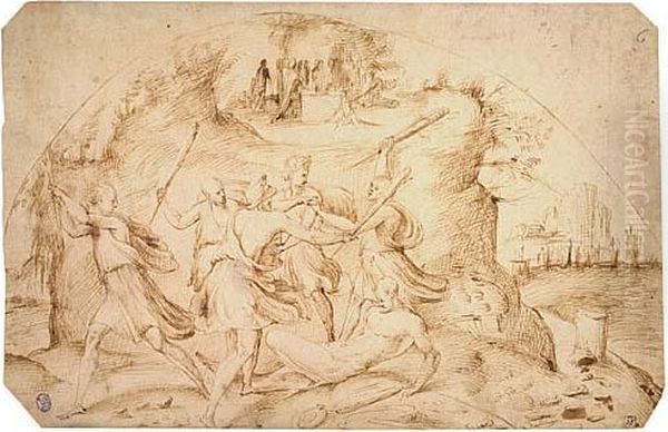 The Iron Age<</b&gt Oil Painting by Alonso Berruguete