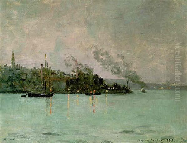 Scene De Port Oil Painting by Maxime Maufra