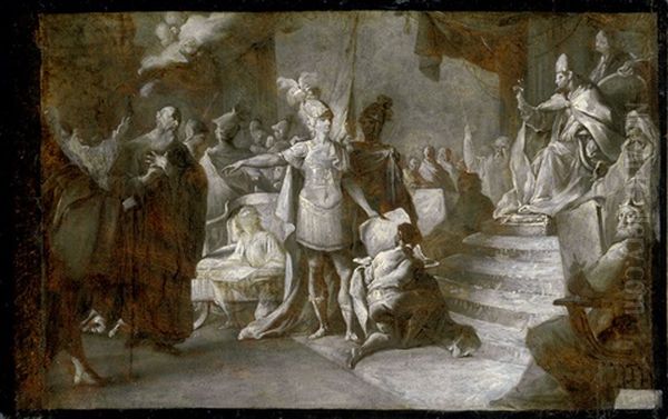 Der Papst Erteilt Einen Segen An Einen Monchsorden Oil Painting by Franz Anton Maulbertsch