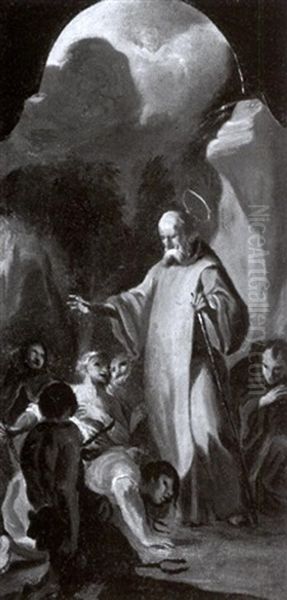 Saint Blessing The Unfortunate Oil Painting by Franz Anton Maulbertsch