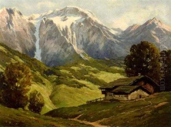 Hoher Goll Bei Berchtesgaden Oil Painting by Hans Maurus