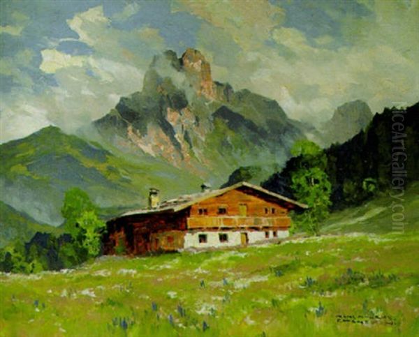 Bischofsmutze, Filzmoos Oil Painting by Hans Maurus
