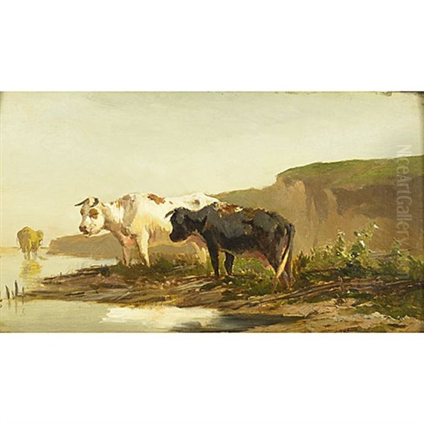 Landscape With Cows Oil Painting by Anton Mauve