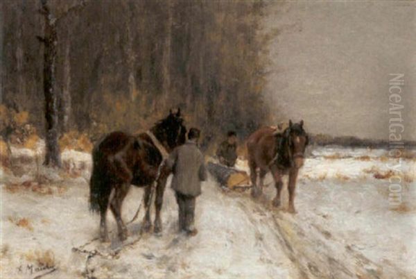 Baumfaller Im Winter Oil Painting by Anton Mauve