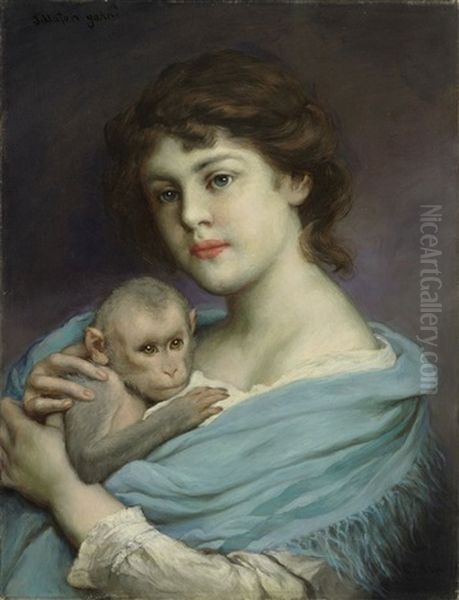 Schlafen Gehn! Oil Painting by Gabriel von Max