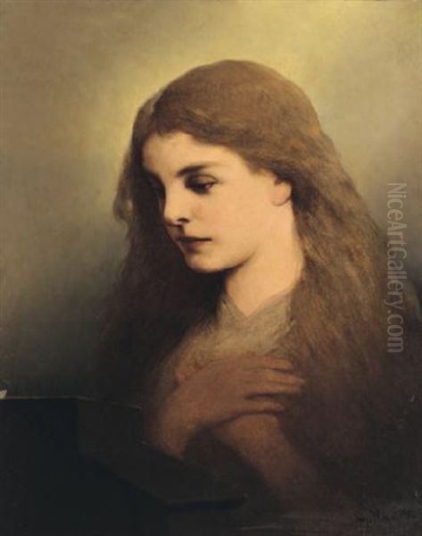 In Love Oil Painting by Gabriel von Max