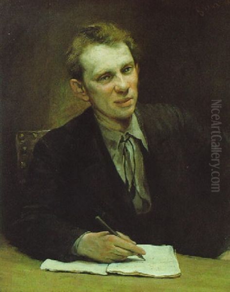 Portrait Des Hofschauspielers Alois Wohlmuth Oil Painting by Gabriel von Max