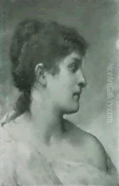 Junges Madchen Oil Painting by Gabriel von Max