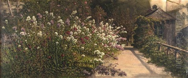 Gartenmotiv Am Nonnberg, Salzburg Oil Painting by Josef Mayburger