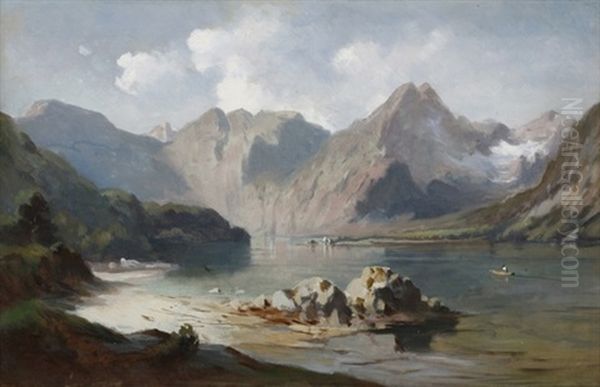 Blick Uber Den Konigssee Oil Painting by Josef Mayburger
