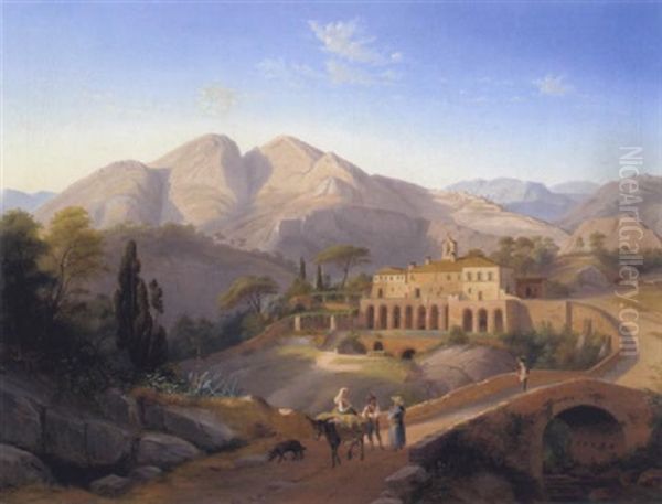 Suditalienische Klosteranlage Oil Painting by Josef Mayburger