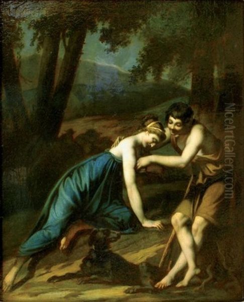Daphnis Et Chloe Ou La Cigale Oil Painting by Constance Marie Mayer-Lamartiniere
