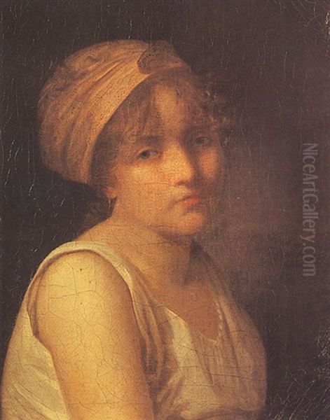 Portrait De Jeune Fille Pensive Oil Painting by Constance Marie Mayer-Lamartiniere