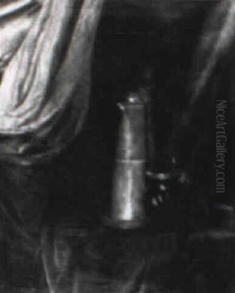 Still Life With Two Steins On A Draped Table Oil Painting by Constance Marie Mayer-Lamartiniere