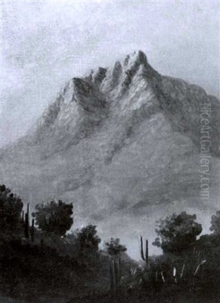 Mountain View At Sunset Oil Painting by Francis Blackwell Mayer