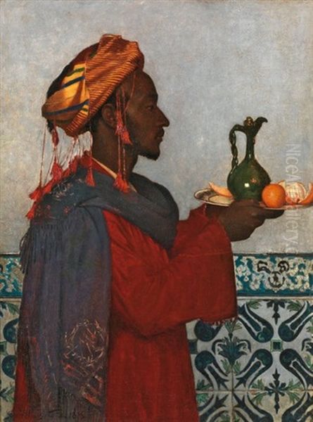 Serviteur En Tenue De Fete Oil Painting by George Willoughby Maynard