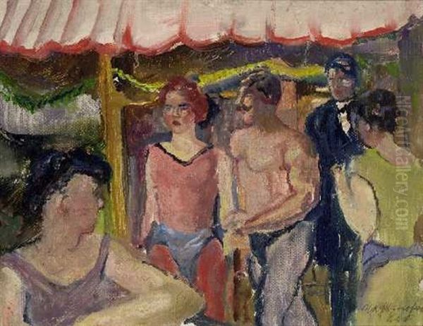 Zirkusartisten Oil Painting by Max Mayrshofer