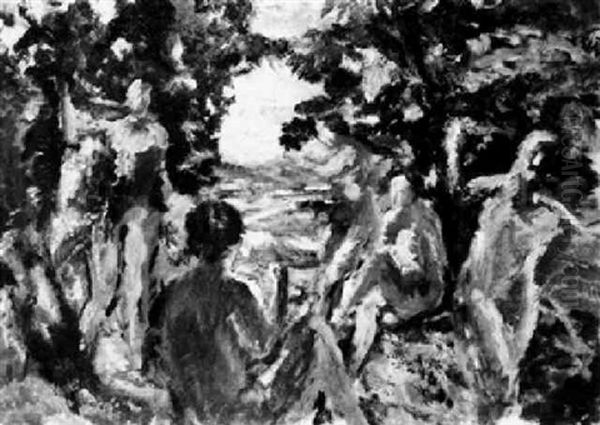 Akte Im Freien Oil Painting by Max Mayrshofer