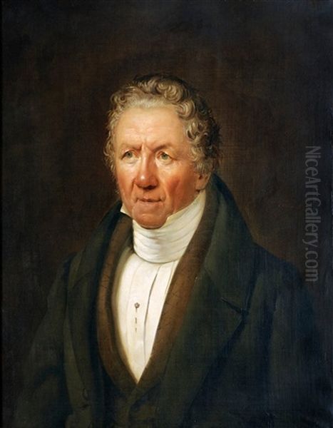 Kakelugnsmakare Josef Ofverberg Oil Painting by Carl Peter Mazer
