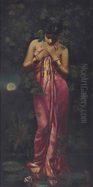 Untitled (manas Kamal) Oil Painting by Hemen Mazumdar