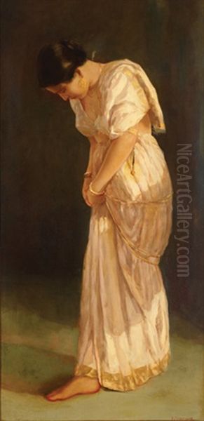 Untitled Oil Painting by Hemen Mazumdar