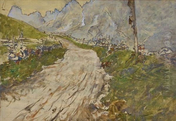 Paesaggio Montano Oil Painting by Emo Mazzetti